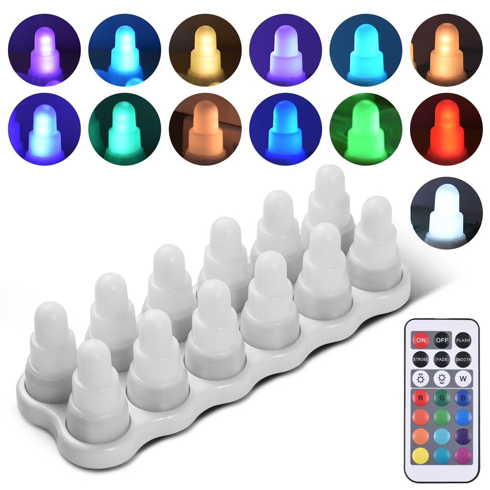 Candle Zero - Set of 12 Remote Controlled Wireless