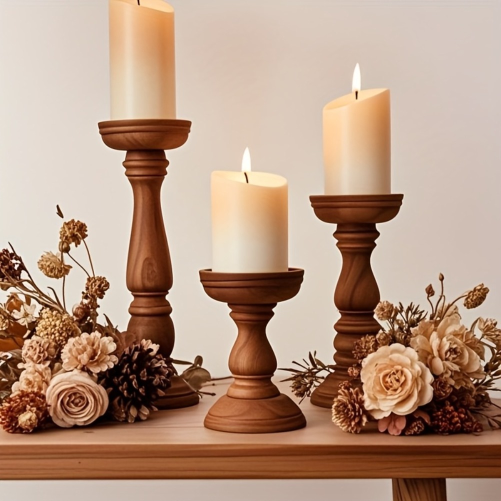Vintage Wooden Candle Holders  - Candle Zero ulasan dan harga